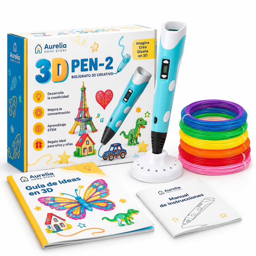 Lápiz 3D Creativo para Niños + Regalo de 10 Filamentos de Colores