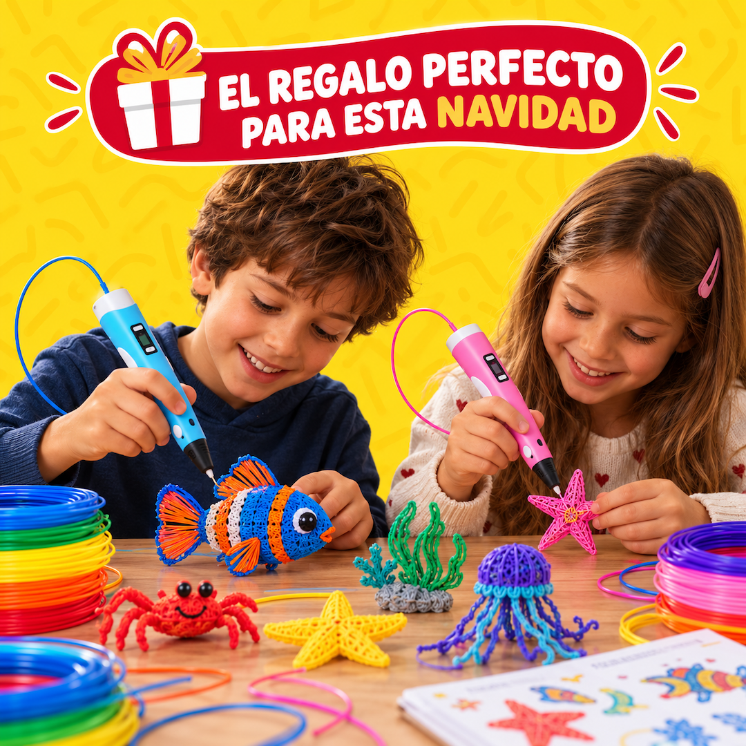 Lápiz 3D Creativo para Niños + Regalo de 10 Filamentos de Colores